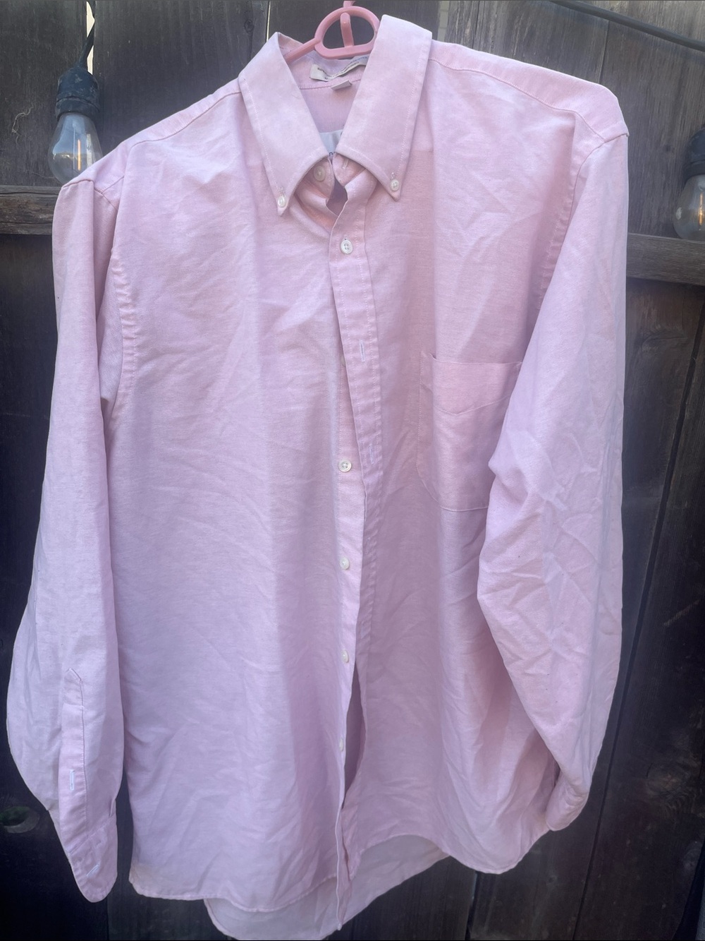 Etienne Aigner Men's Light Pink Button-Down Dress Shirt